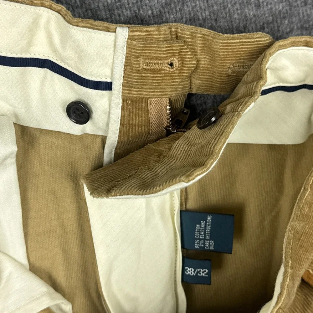 Polo Ralph Lauren Corduroy Pants Mens 38x28* Brown Stretch Vintage Preppy Office